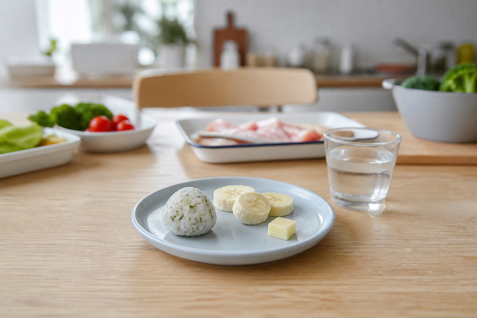 夕食前に用意した小さな補食
